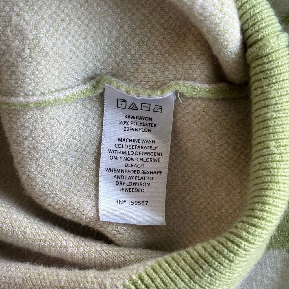 Willow & Wind Cropped Daisy Green Buttoned V-Neck Floral Retro MCM Cardigan S - Picture 7 of 7